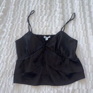 Satin Ruffle Top